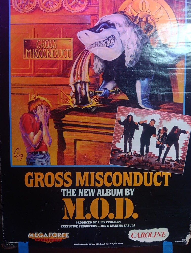 M.O.D. 1989 Gross Misconduct Original Promo Poster Anthrax