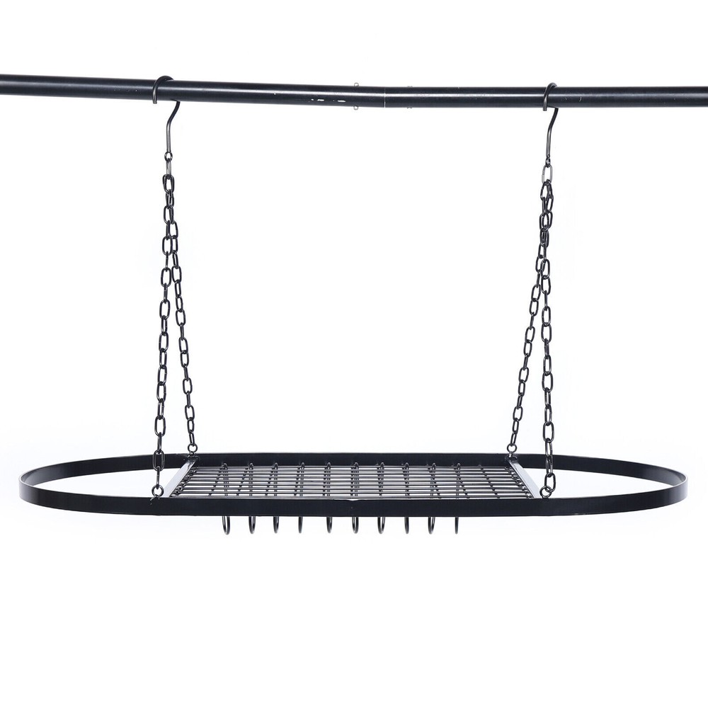 Hanging Pot Holder Pan Hanger Iron Kitchen Rack Cookware Organizer Storage Shelf