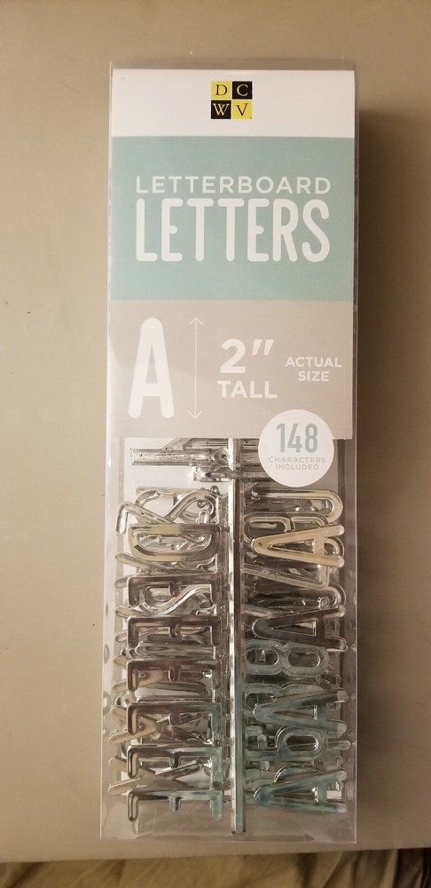 American Crafts DCWV Letterboard Letters 2" Silver