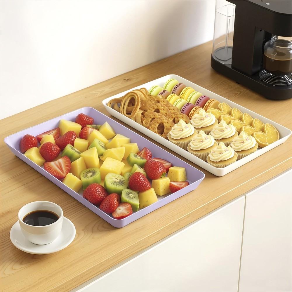 WOWBOX 6-pc Serving Tray Set for Entertaining Platters – Snacks, Fruit, Desserts