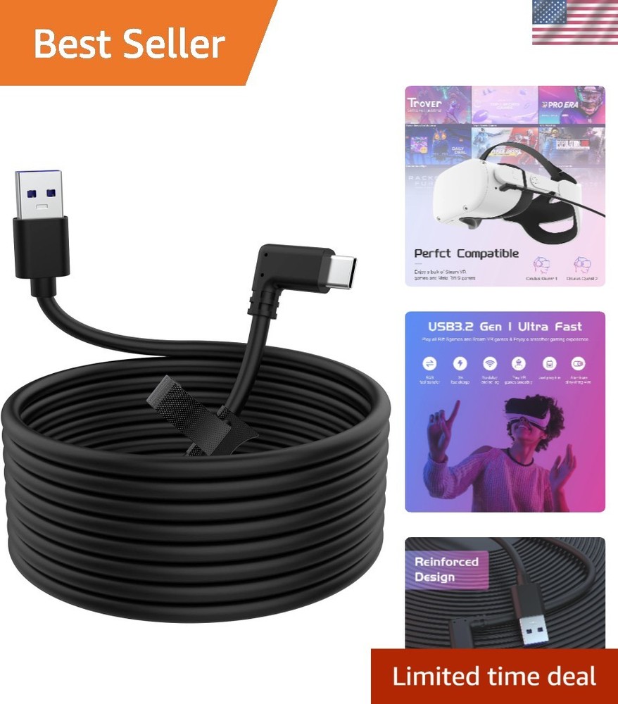 VR Link Cable Compatible with Oculus/Meta Quest 2/3/Pro Accessories and PC/St...