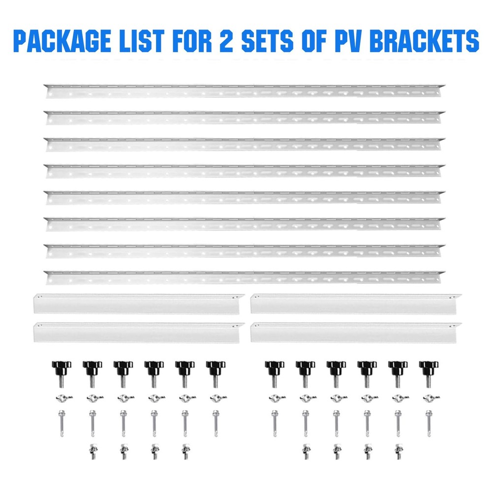 Solar Panel Mount Brackets 2 Sets 45" Adjustable Foldable Tilt Legs for 2-4 Pane