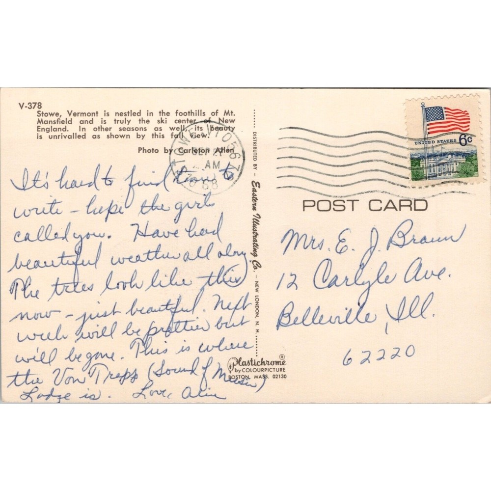Stowe Vermont Postcard PC521