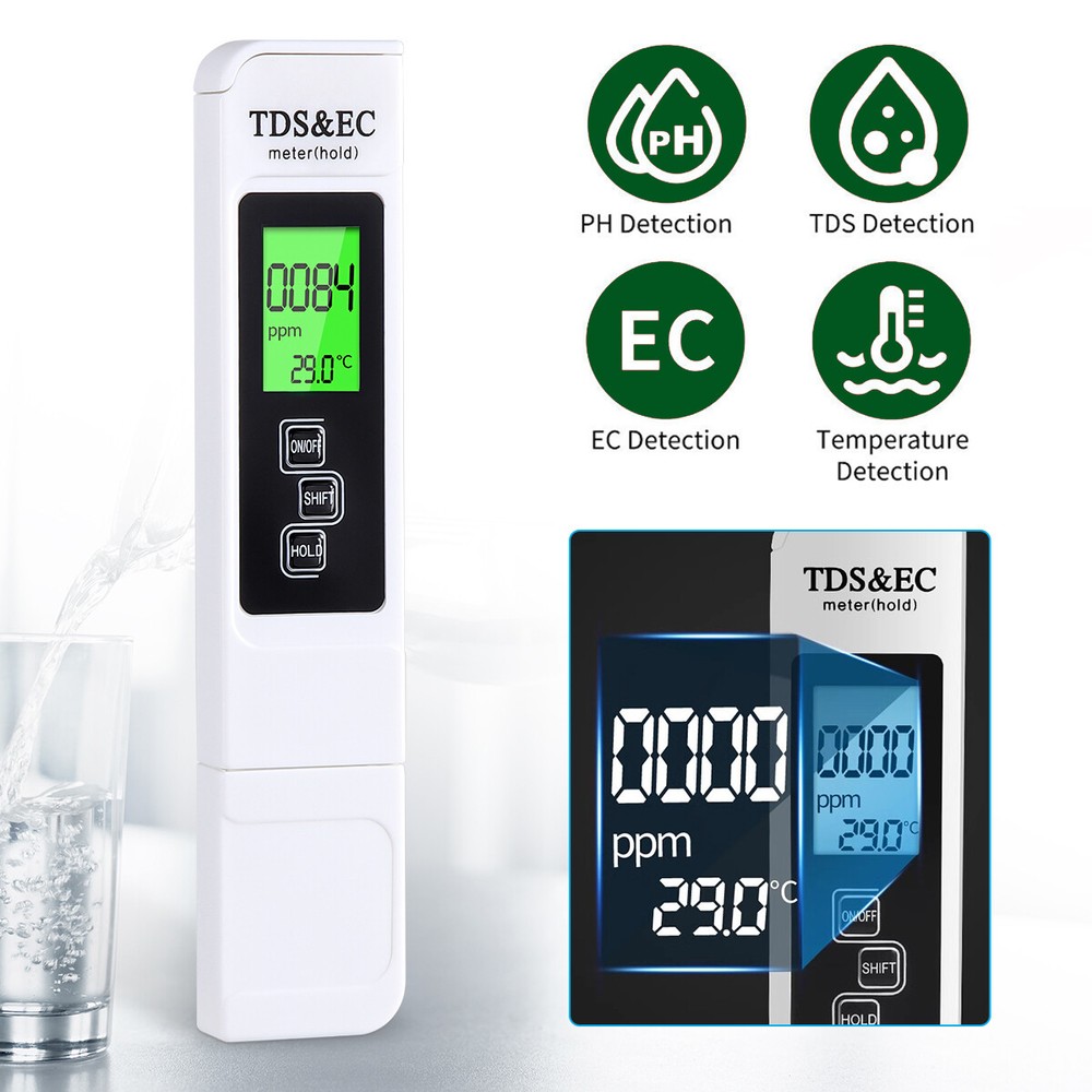 TDS Meter Digital EC/TEMP Water Quality Tester Pen for Drinking Water