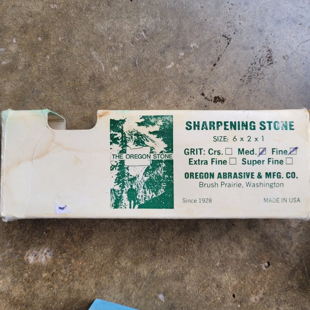 The Oregon Stone Sharpening Stone with Box and Instructions