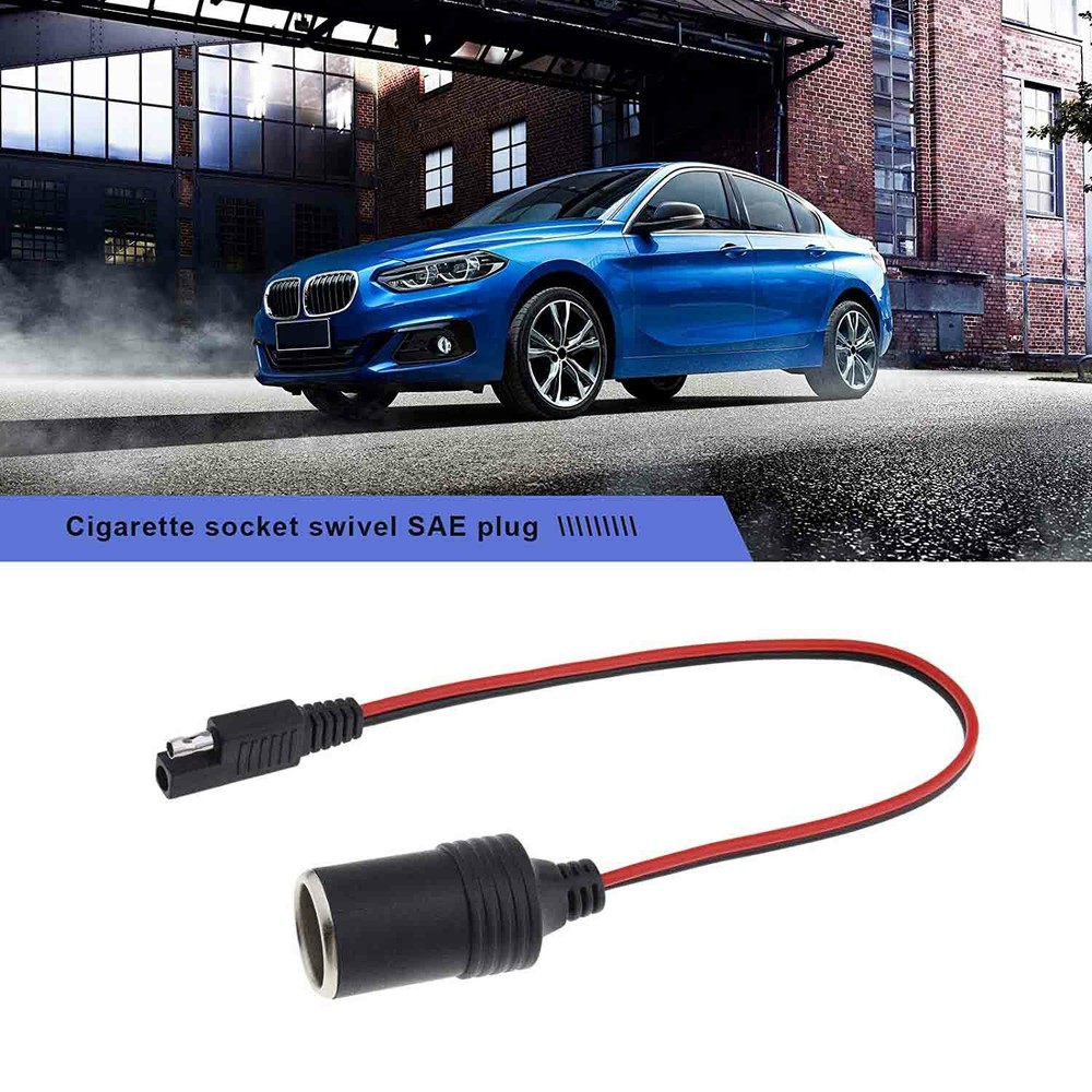 Cigarette Lighter Socket Female To SAE Car Solar Panel Battery Power Cable 14AWG