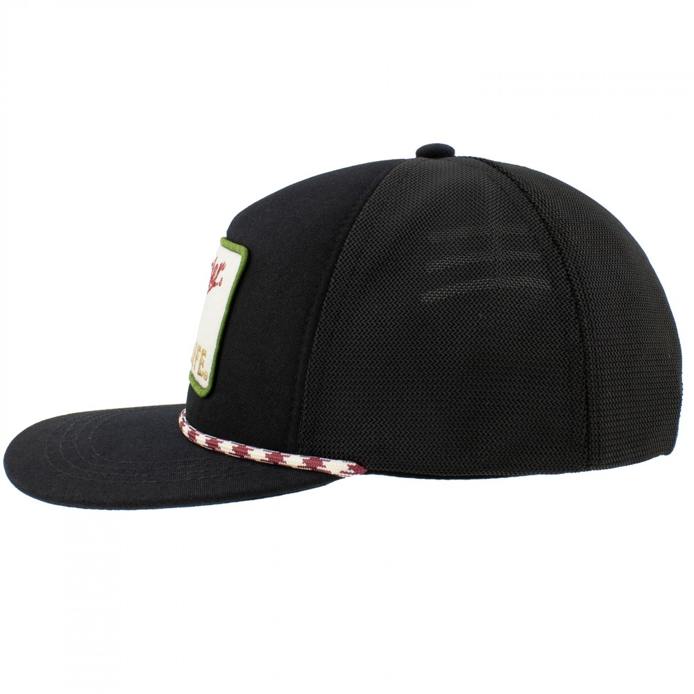 Miller High Life Patch Flat Bill Rope Hat Black