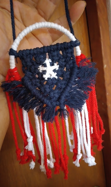 Cotton Macrame Puerto Rico Flag