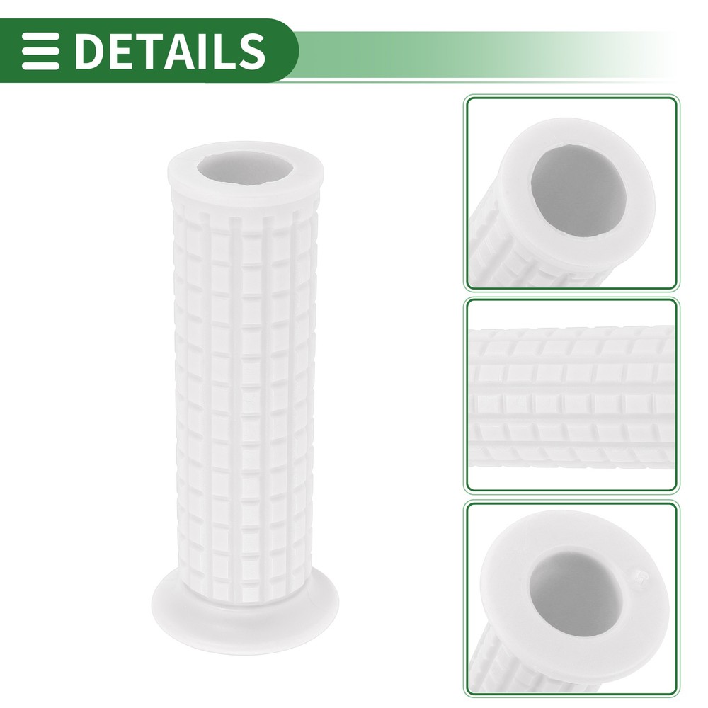 1" 25mm Motorcycle Knobs Handlebar Throttle Cover TPU White