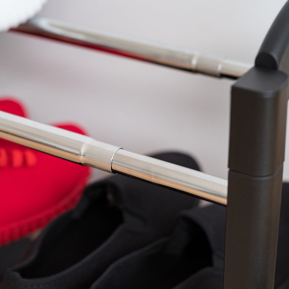 2 Tier Extendable & Stackable Freestanding Metal Shoe Racks Entryway