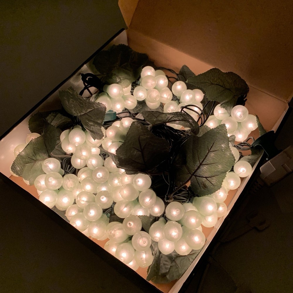 Grape Cluster Patio Light Set 15 Clusters 16’ Length New Open Box String Lights