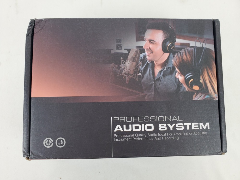 Microphone Preamp Mic Gain Booster with 2 Input Max 75db Gain 48V Phantom Power
