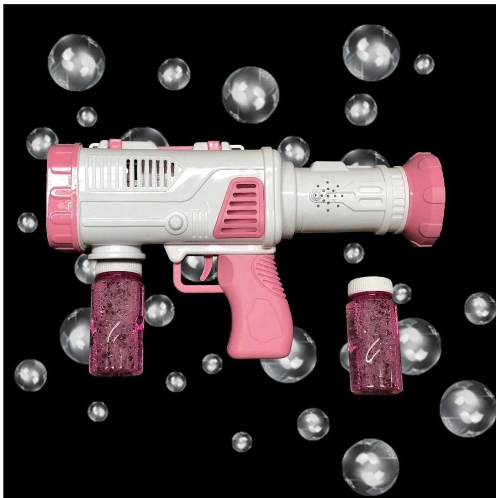 Electric Bubble Gun Blower Toy, Includes Battery & Extra Bubble Solution