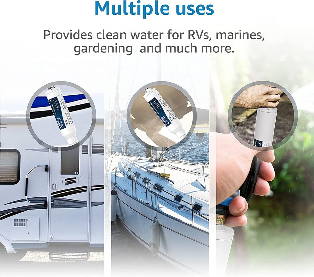 AQUA CREST RV Inline Water Filter with Hose Protector,Drinking & Washing Filter