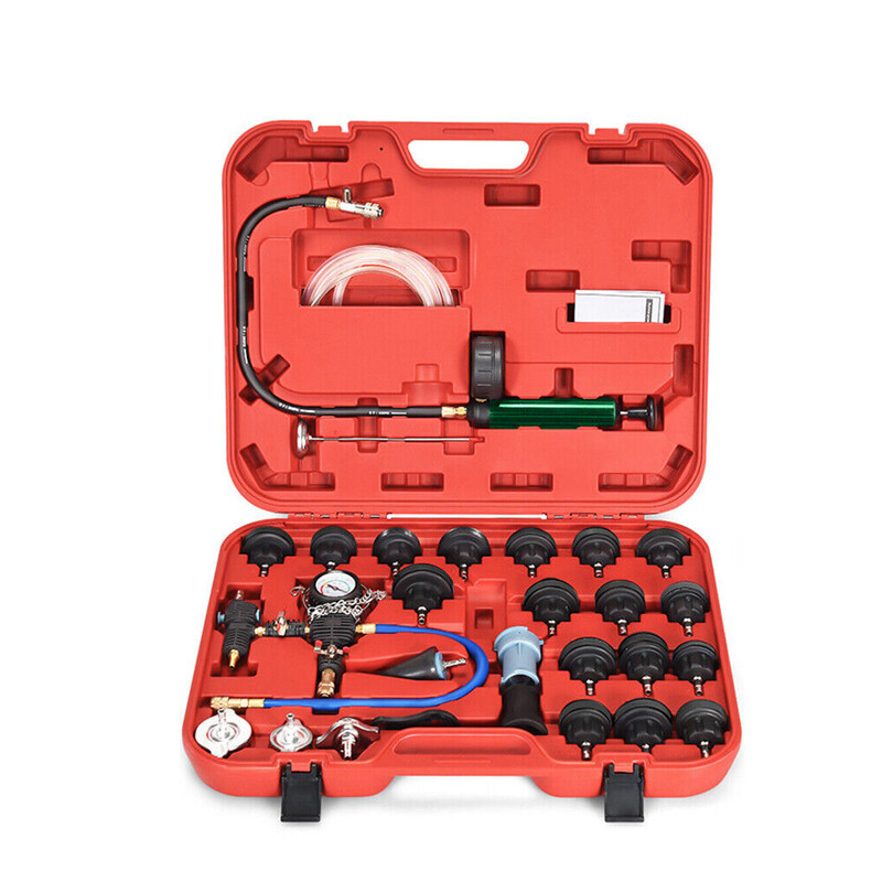 28PCS Universal Radiator Pressure Tester Vacuum Type Cooling System Refill Kit