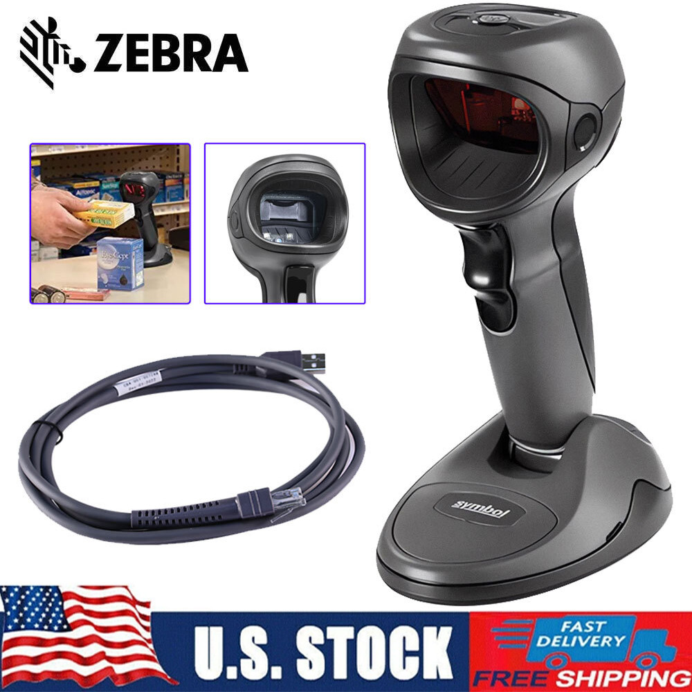 Zebra DS9808-SR00007NNWR 2D Imager Barcode Scanner Reader W/ Cable USB