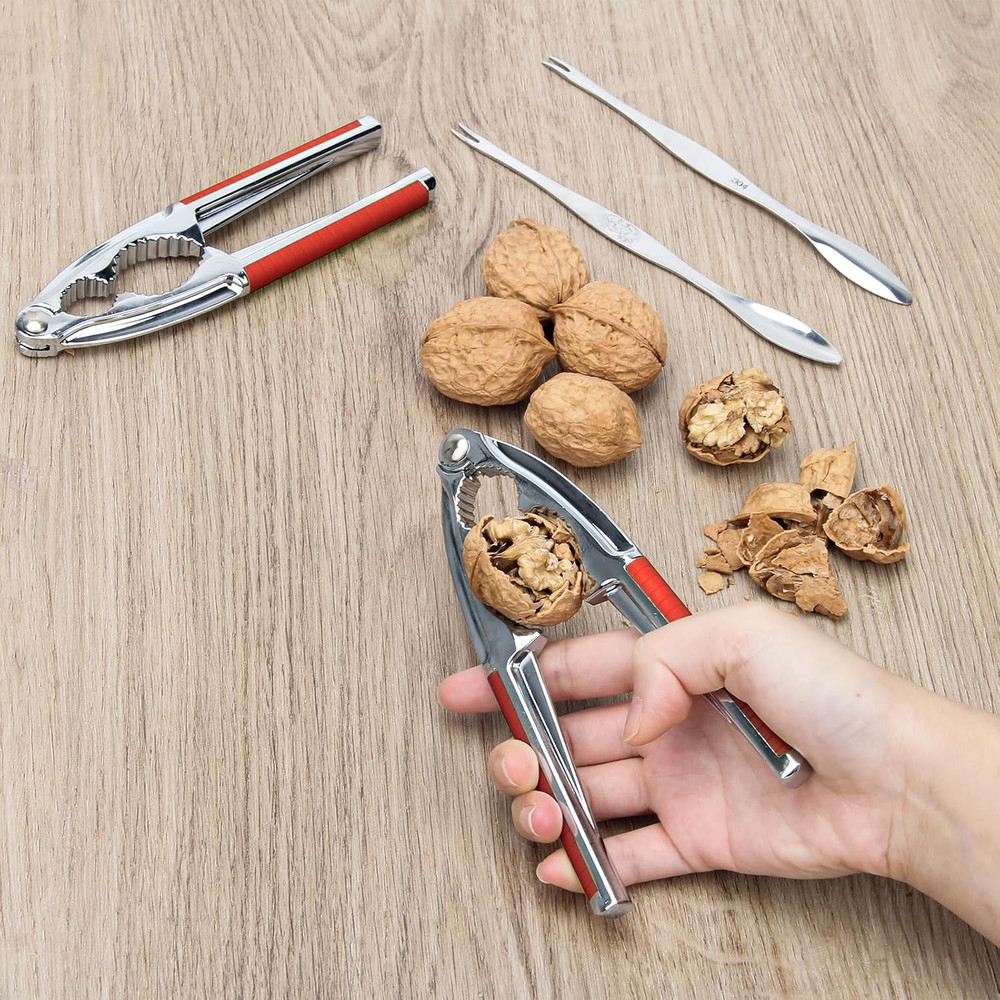 4 Pcs Walnut Cracker Tools, Windspeed Nut Crackers Three Opening Clips Nut Shell