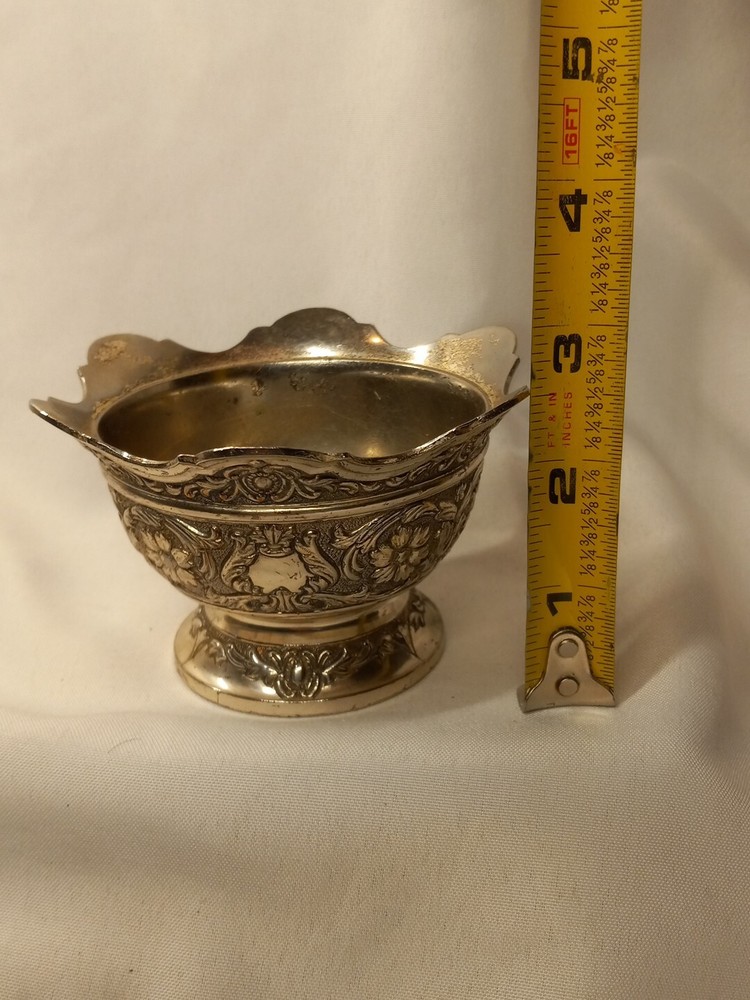 Silver Plate Bowl With Damage Has Mark But Cant Identify