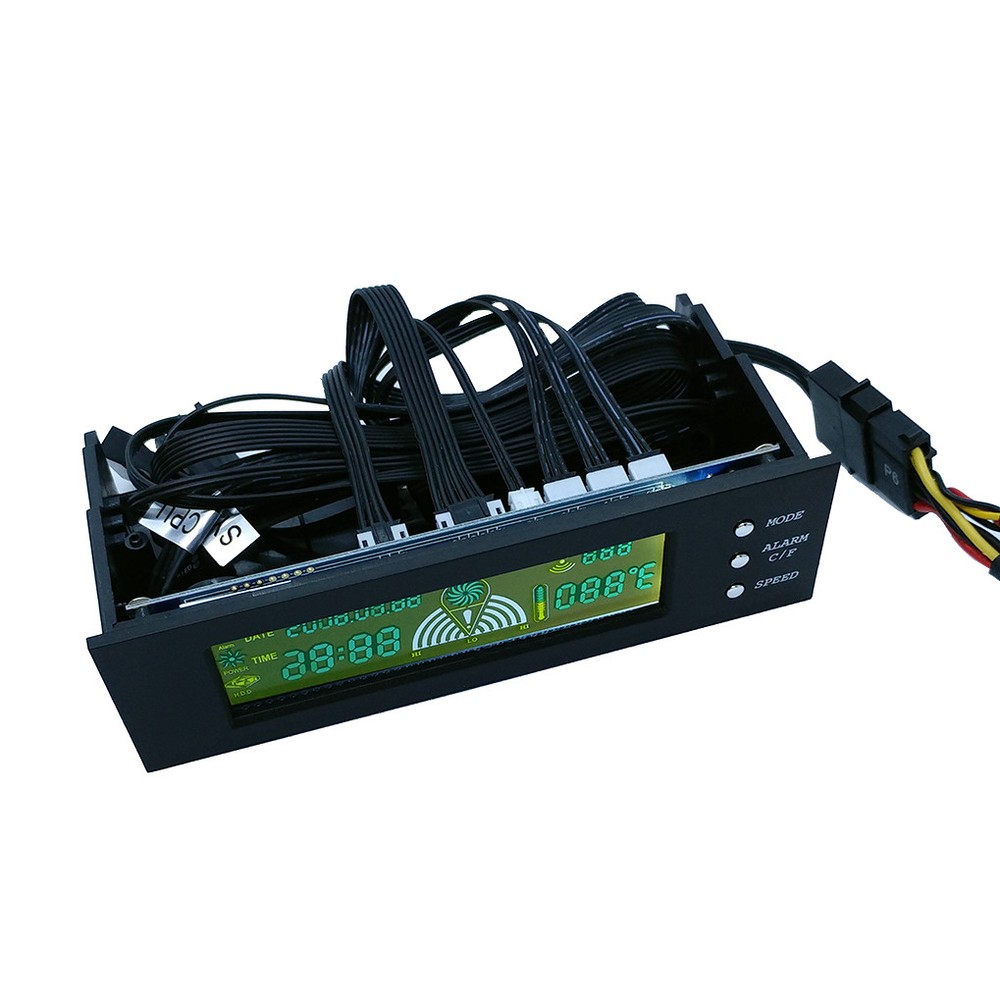5.25 inch PC Bay Front Panel LCD 3 Fans Speed Temperature Sensor Controller