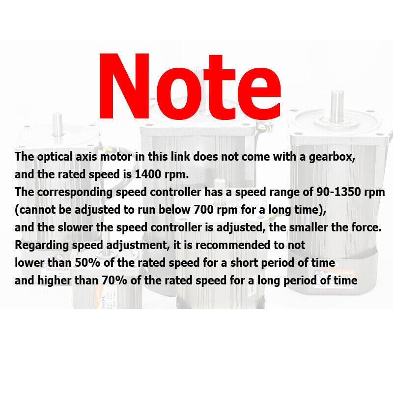 220V 110V 90W AC Motor Optical Axis Deceleration Geared With Speed Controller-