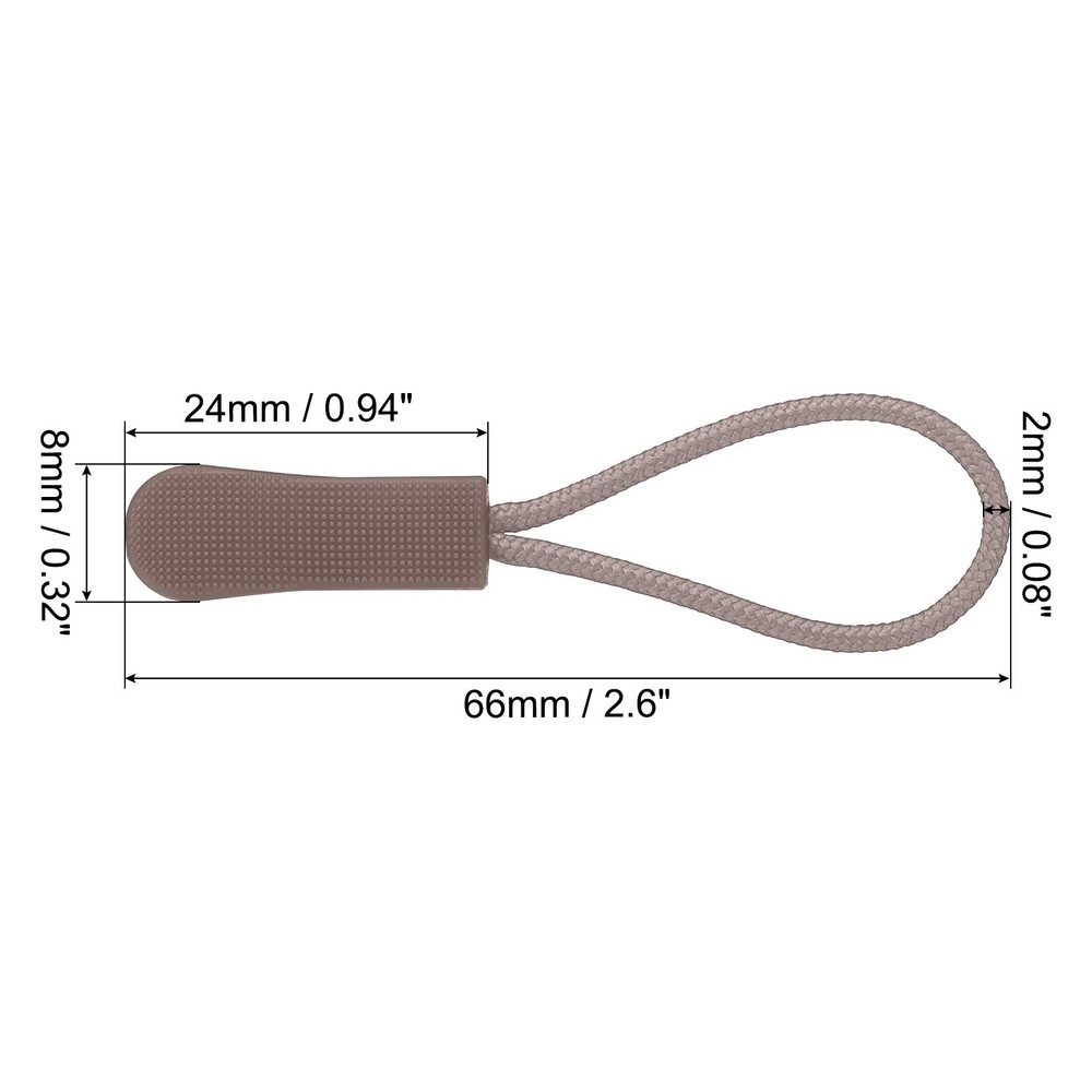 Zipper Pulls Replacement 30pc Extension Cord Handle Fix Tag Extender Brown