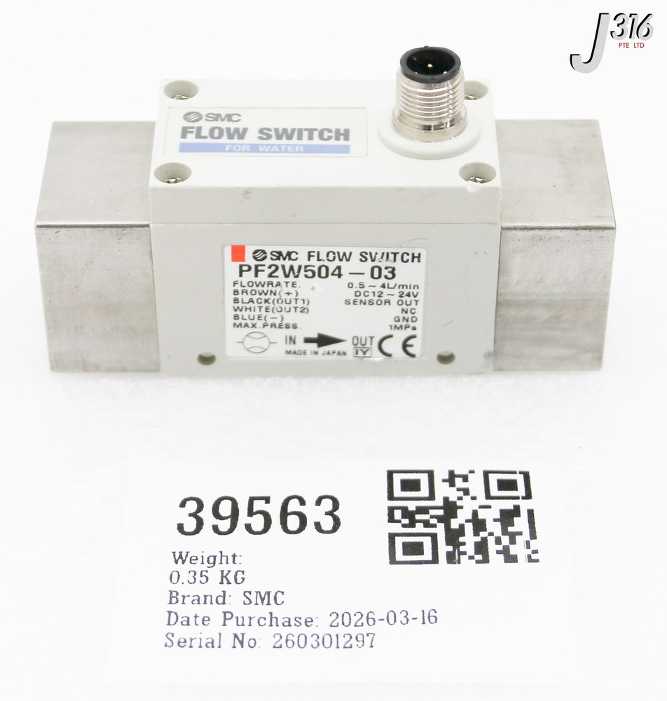 39563 SMC WATER FLOW SWITCH PF2W504-03