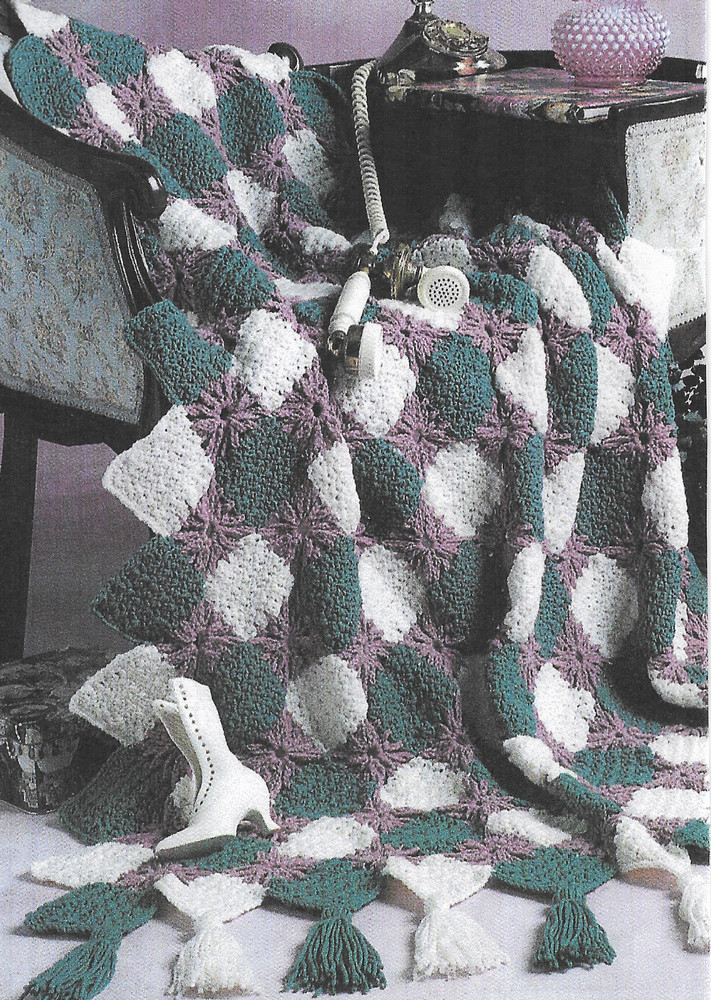 Pink Aster Afghan crochet pattern instructions