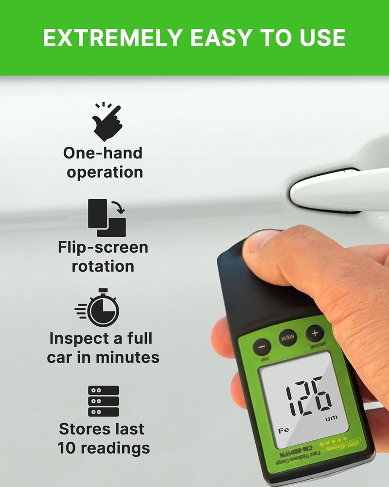 Coating Thickness Meter for Auto Inspection with Fe/NFe Detection & Calibration
