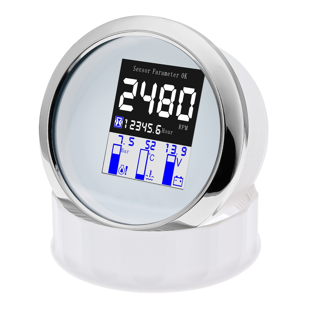 85MM NMEA 2000 Multi-function Gauge Tachometer Water Temp Oil Press Voltmeter
