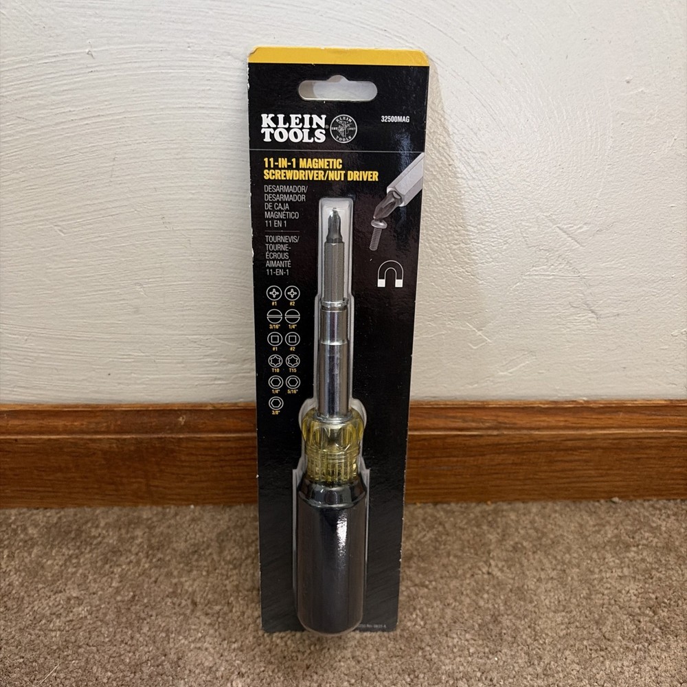 Klein Tools 32500 Multi Bit Driver Nut Driver 11-in-1 Multi-Tool