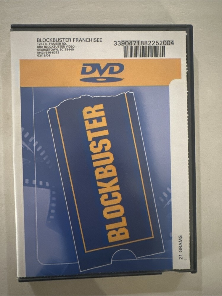 Blockbuster DVD Case With  21 Grams DVD