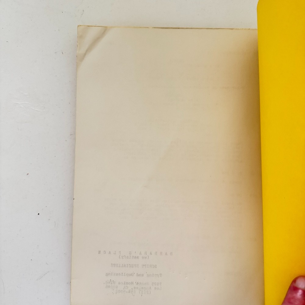 SAM LEVENE Original MGM Script THE CHAMP 1979 Screenplay by Walter Newman