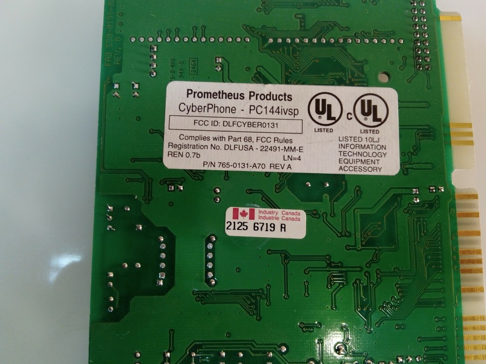 Prometheus CyberPhone PC144 ivsp ISA Modem Card
