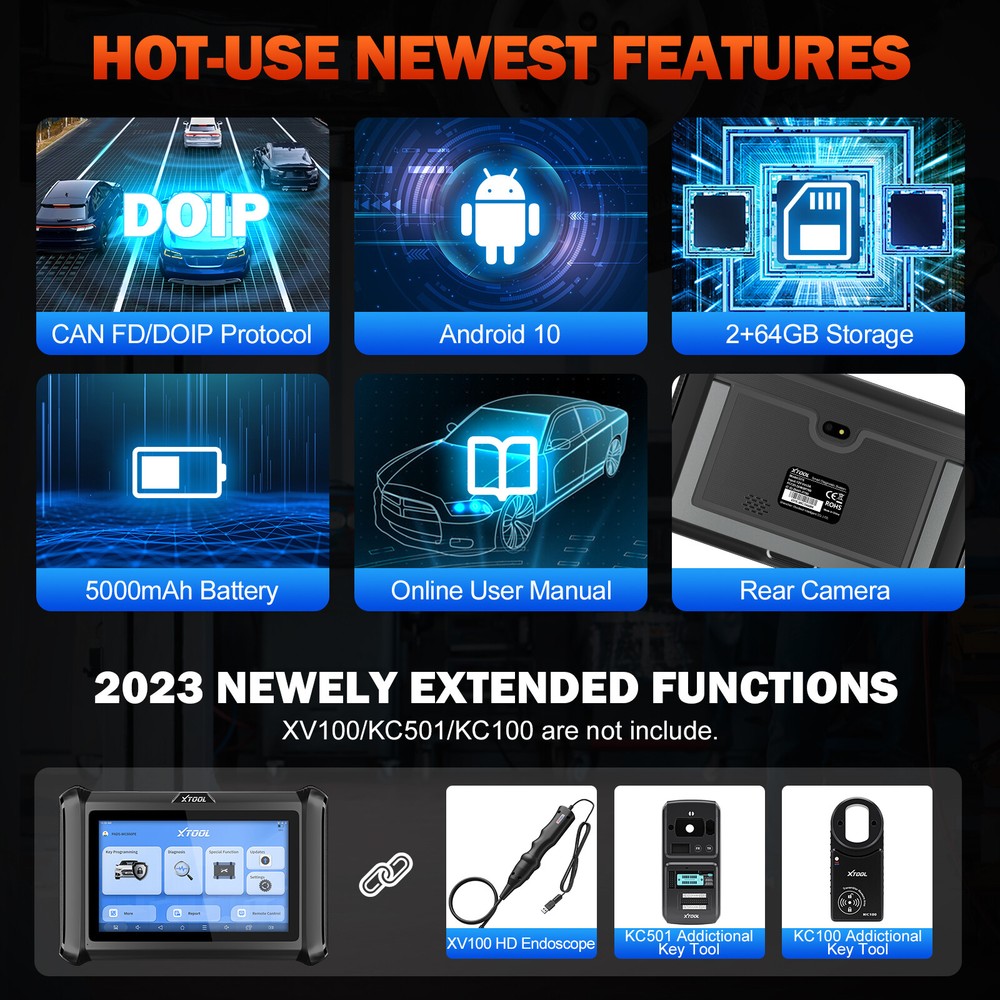 2024 XTOOL X100PADS Auto IMMO K~ey Program Full System Diagnostic Scanner+EEPROM