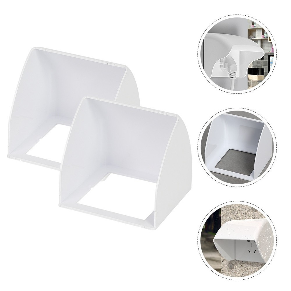 2 Pcs Plastic Bell Cover Doorbell Waterproof Protector Protective