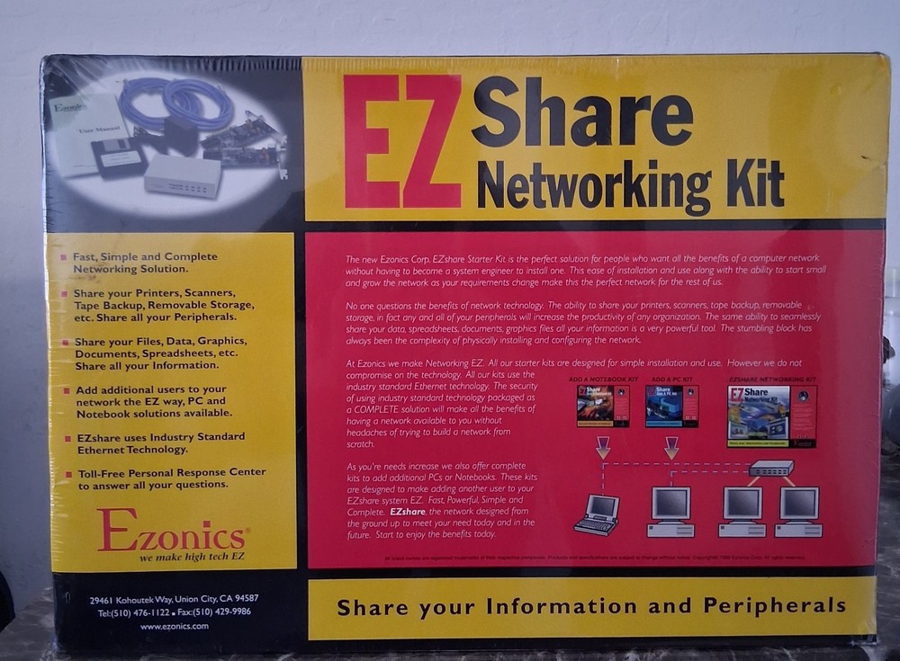 Ezonics Share Networking Kit EZ-201 Vintage New Sealed