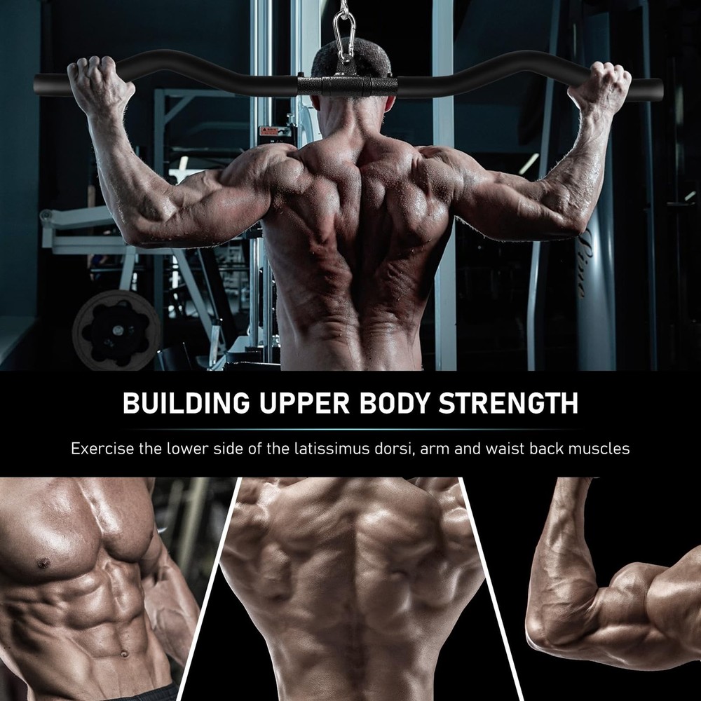 LAT Pull Down Bar, Detachable LAT Pulldown Attachment with Swivel Joint Wide ...