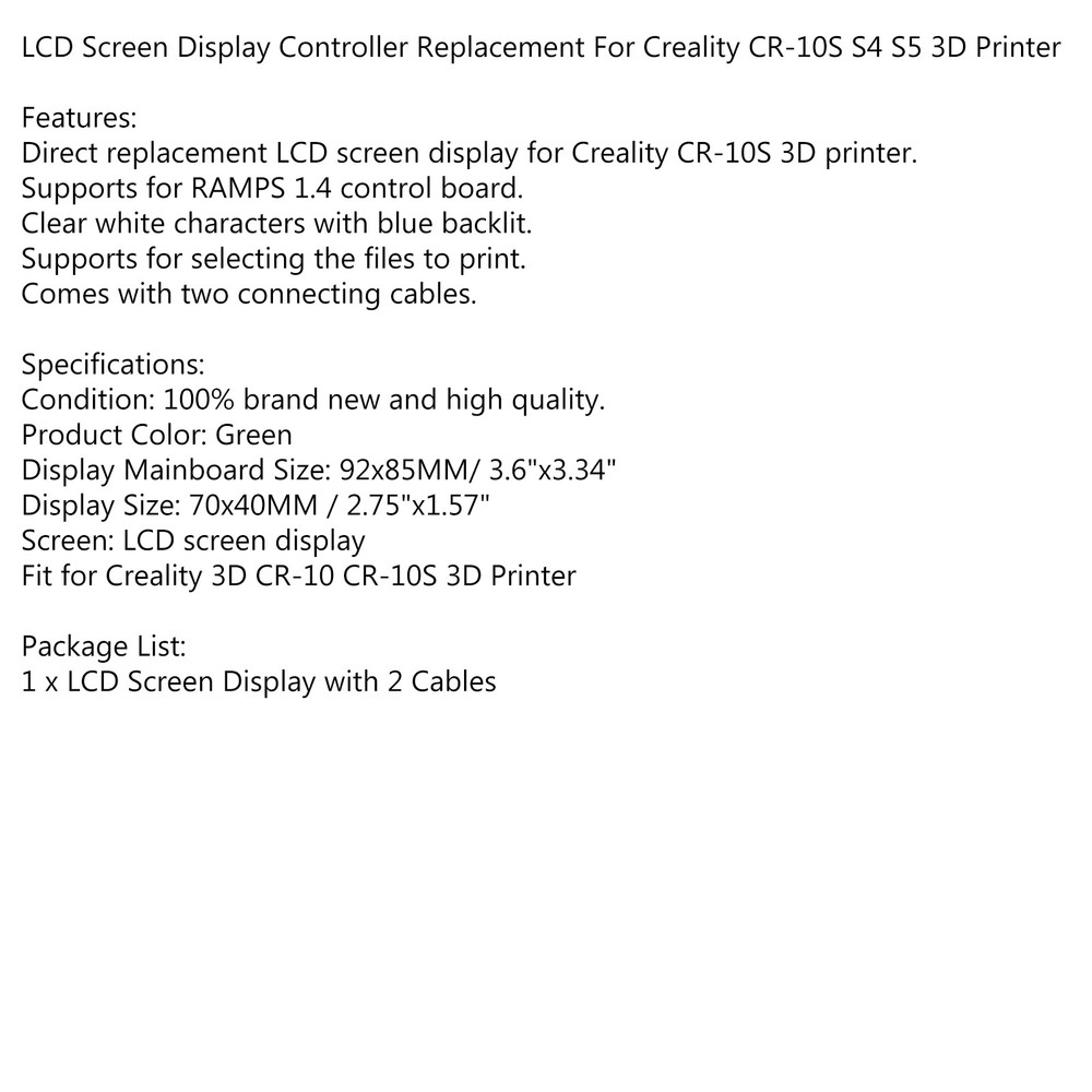 LCD Screen Display Controller Replacement For Creality CR-10S CR-10 3D Printer
