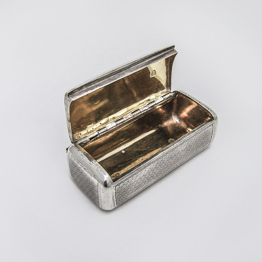 Austrian Engine Turned Snuff Box 813 Standard Silver 1864 Mono