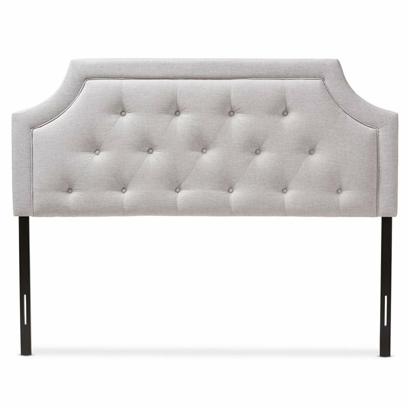 Baxton Studio Mars Fabric Tufted Full Headboard in Grayish Beige