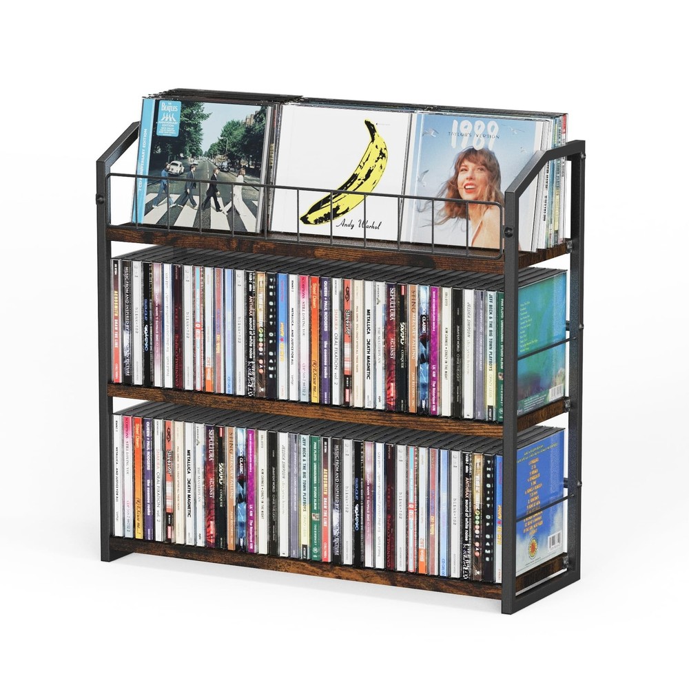3-Tier CD Holder, CD Storage and Rack for Display, Storage Organizer with Dis...