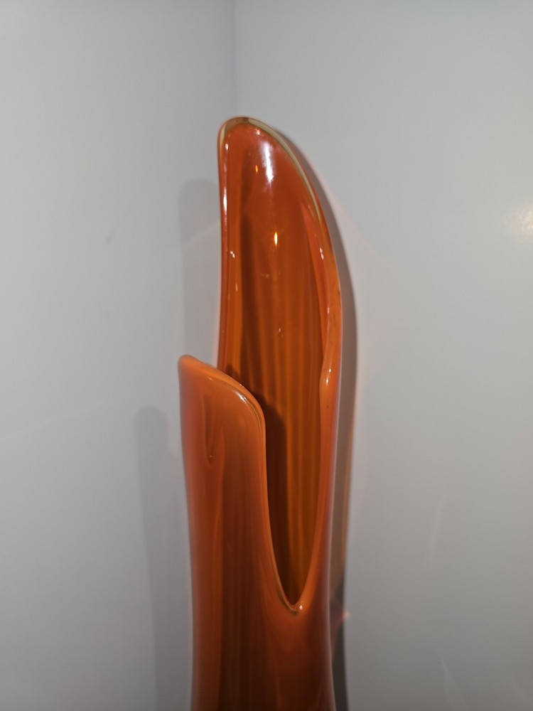 L.E Smith Orange Swing Vase