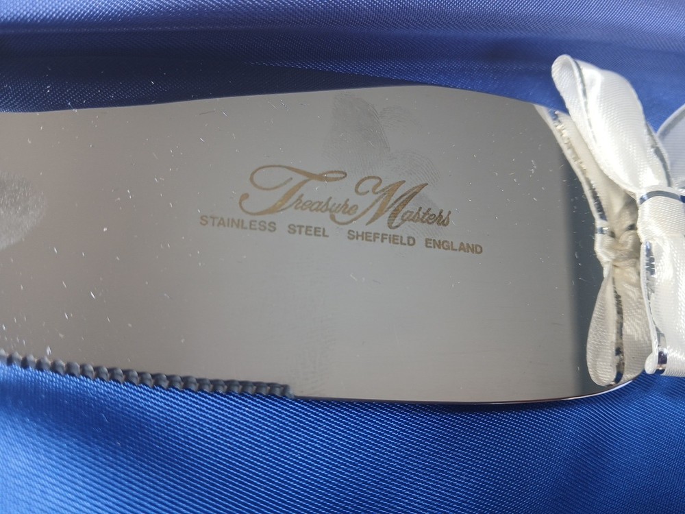 Vtg "Treasure Masters" Elegance-25th Anniversary Cake Knife & Server Set 1984