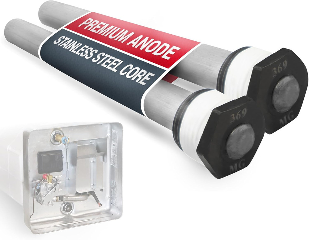 RV Water Heater Anode Rod 2-Pack, 2 Years Warranty - 9.25" X 3/4" NPT Premium Ma