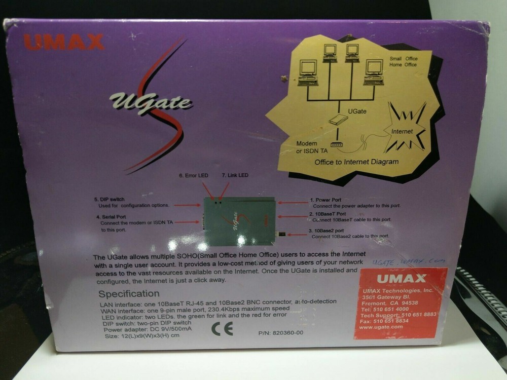 Ugate UMAX INTERNET SHARING gateway old technology