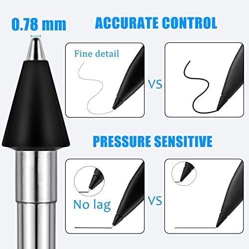 "2-Pack Stainless Slim Pen Replacement Tips - Accurate Fine Control for Smooth W
