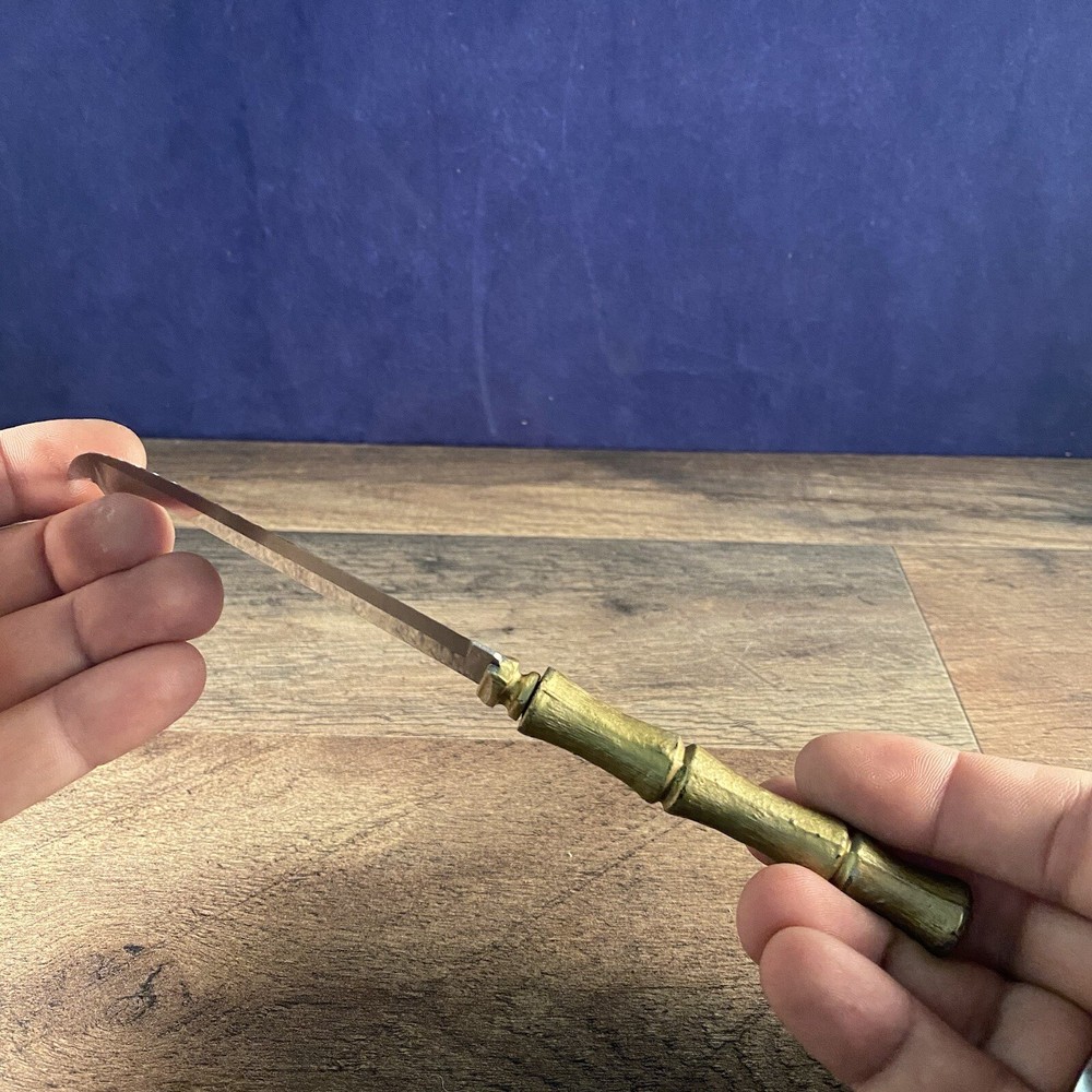 Bread Cocktail Knife Solid Brass Bamboo Shaped Handle