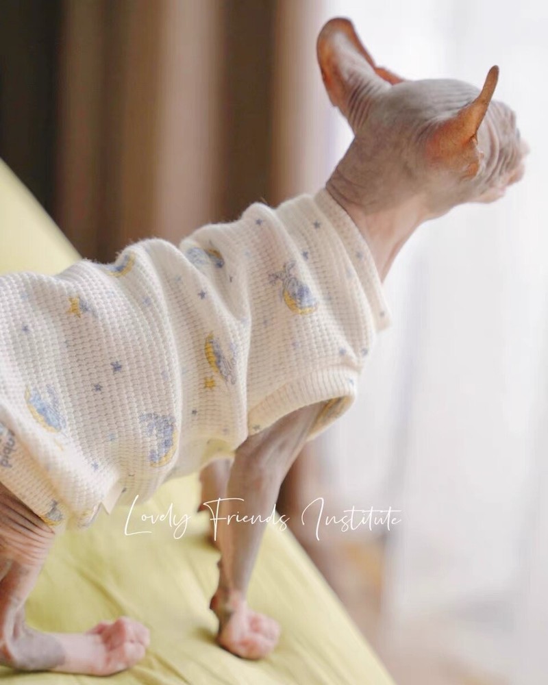 Sphynx/Devon Rex Hairless Cat thin cotton shirt Size M Summer/Spring