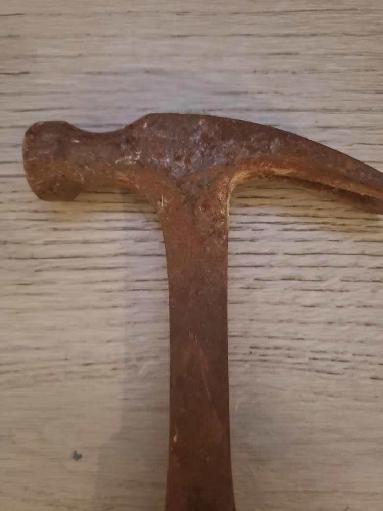 ANTIQUE Stacked Leather Handle Hammer VTG