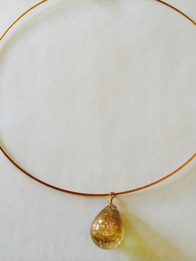 Handmade Fun citrine bronze beach choker